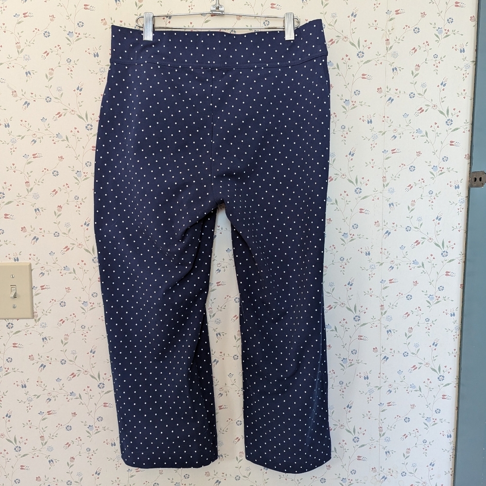 Lands End M Capri Polka Dot Vacation Hidden Zip pocket Comfort Stretch Casual - Picture 4 of 12